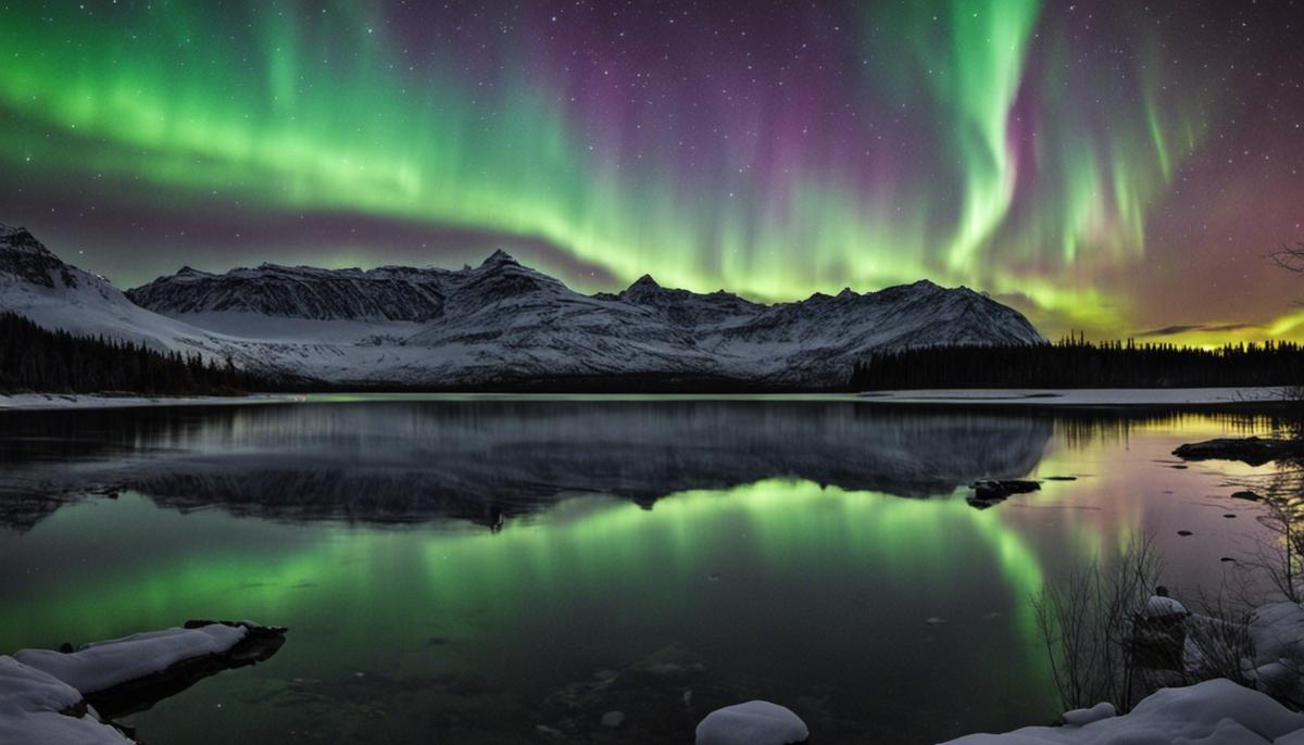 A breathtaking photo of the Northern Lights illuminating the night sky