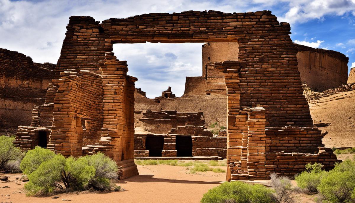 A breathtaking view of the Chaco Culture National Historical Park ruins and landscape.