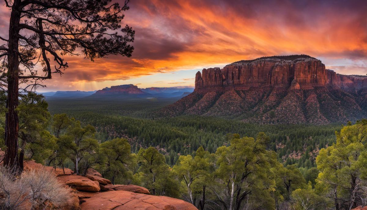 A breathtaking view of Coconino National Forest showcasing its diverse landscapes and natural beauty