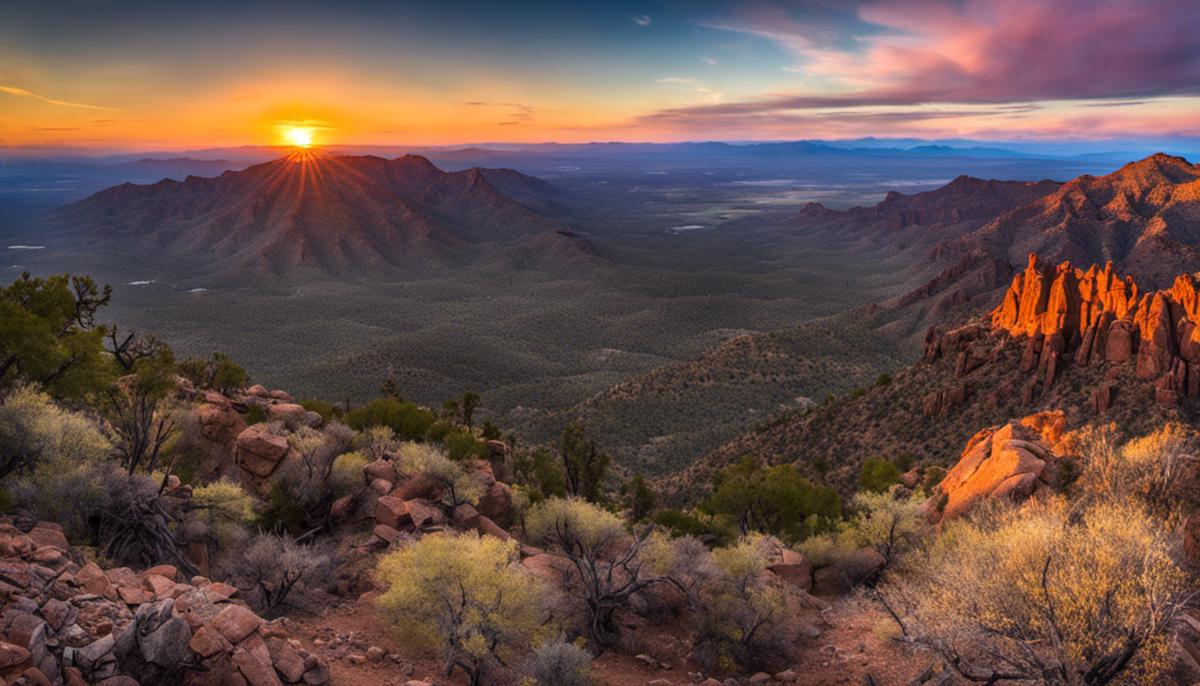 A stunning view from the top of Humphrey's Peak, showcasing the vast landscape of Arizona.