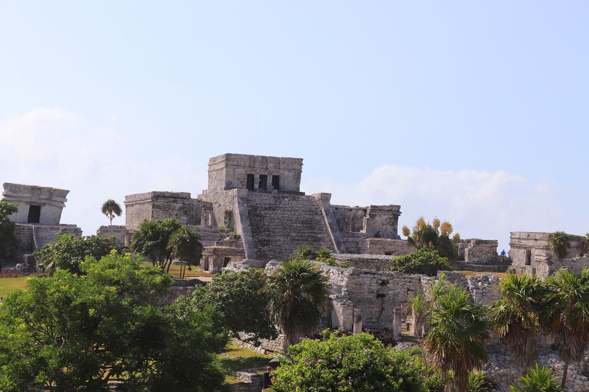 A breathtaking view of the Tulum Ruins overlooking the Caribbean Sea